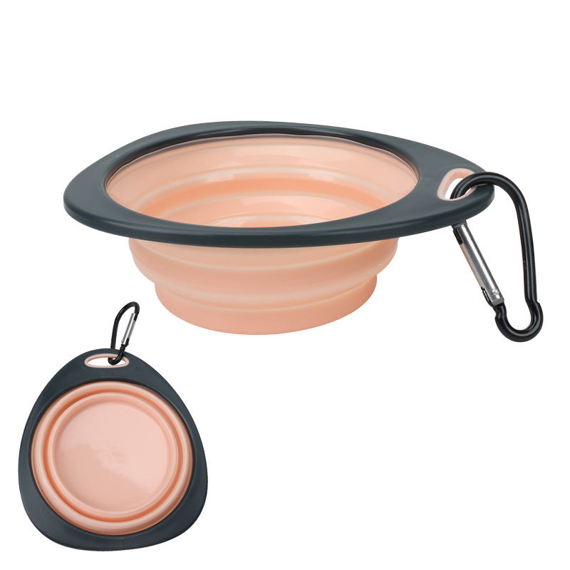 Candy Color Dog Folding Bowl Outdoor Travel Pet Feeding