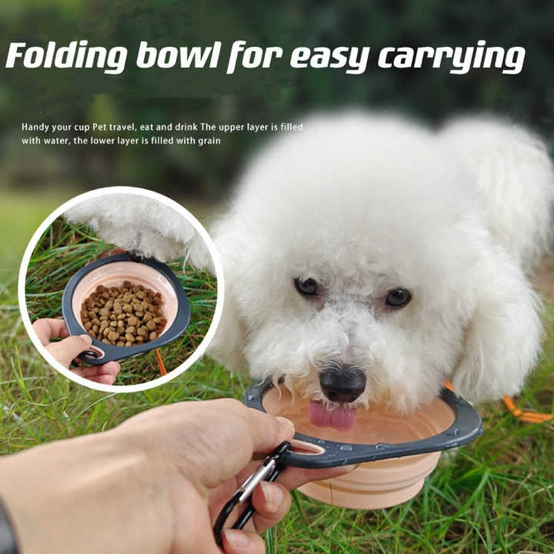 Candy Color Dog Folding Bowl Outdoor Travel Pet Feeding