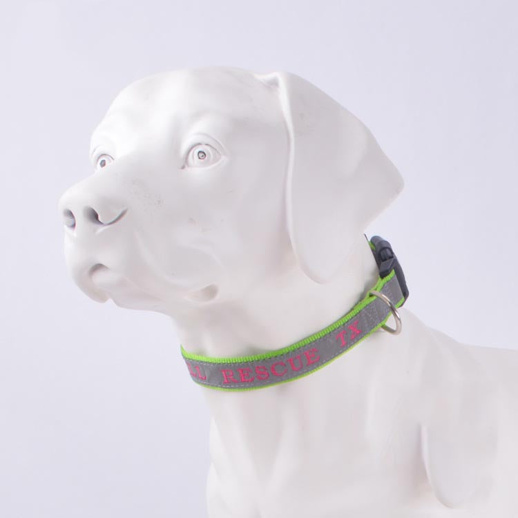 Embroidered Reflective Dog Collar