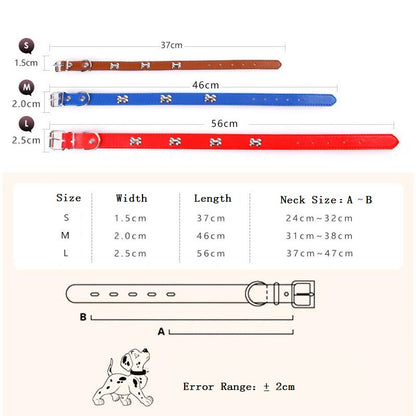 Pet Dog Cat Leather Collar