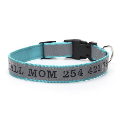 Embroidered Reflective Dog Collar