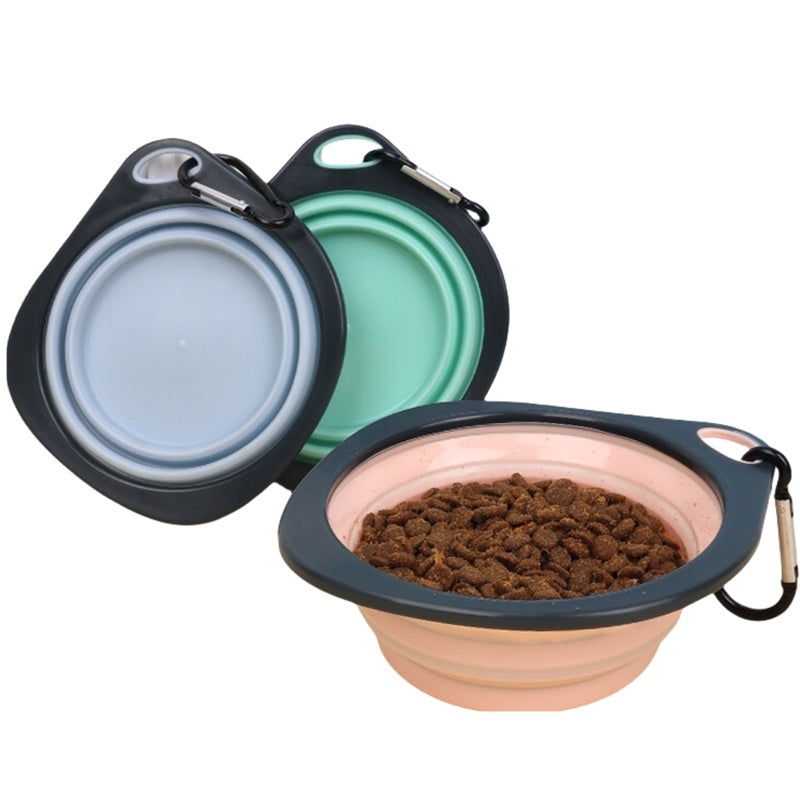 Candy Color Dog Folding Bowl Outdoor Travel Pet Feeding